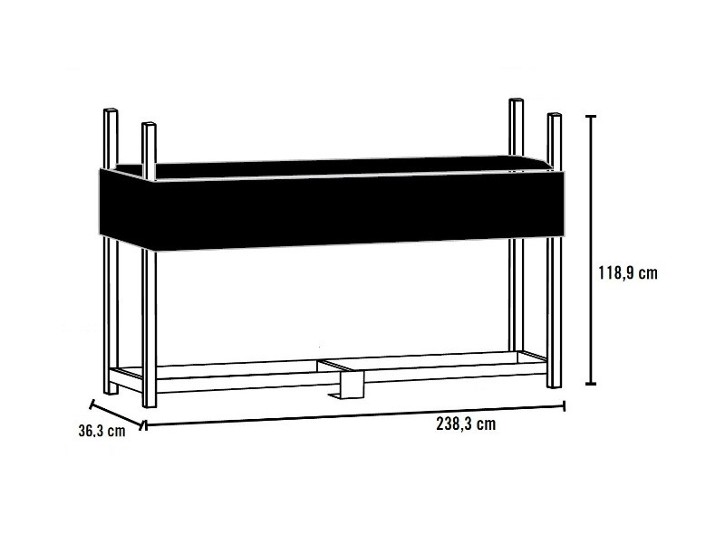 SHELTERLOGIC Kaminholzregal mit Abdeckung 36x239x119cm