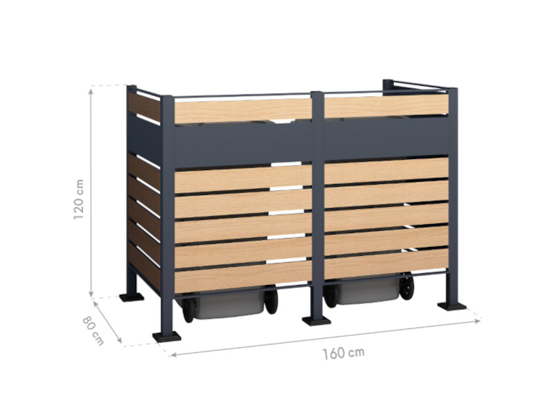 WESTMANN PLANUM 120 2er Mülltonnenverkleidung 240l Holzoptik