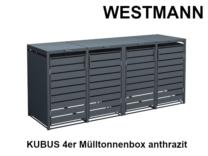 WESTMANN KUBUS 4er Mülltonnenbox anthrazit
