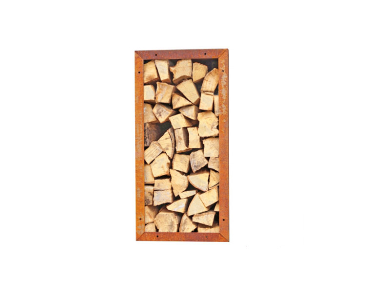 PRIMA TERRA Kaminholzregal-Bausatz "INFINITA" Metall Edelrost 78x38cm 35cm Tiefe