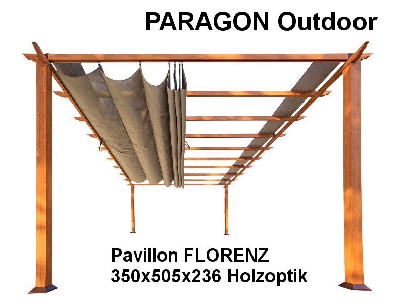 PARAGON Outdoor Pavillon FLORENZ 350x505x236 Holzoptik