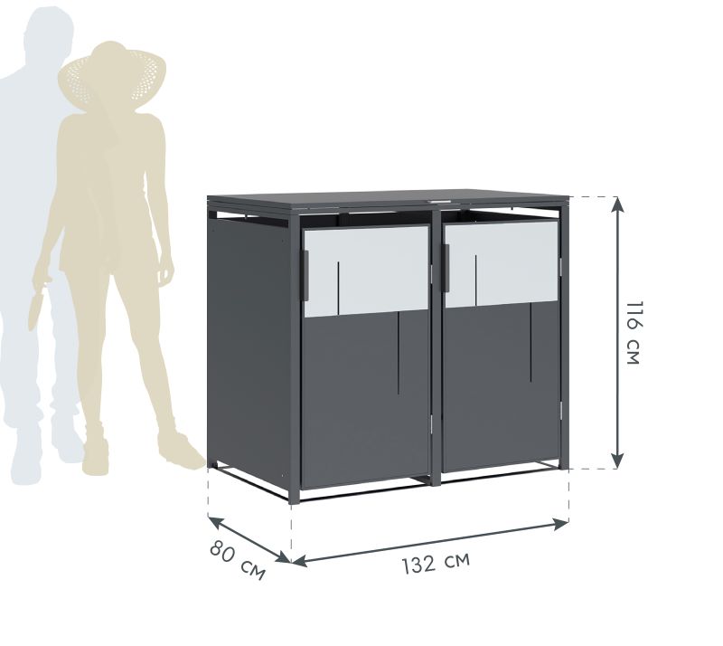 WESTMANN Mülltonnenbox 2er Tonus 2, 2x240l
