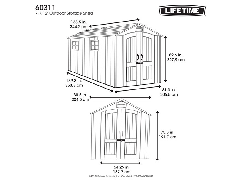 LIFETIME Gerätehaus Gartenhaus TERRA 344x204cm Kunststoff