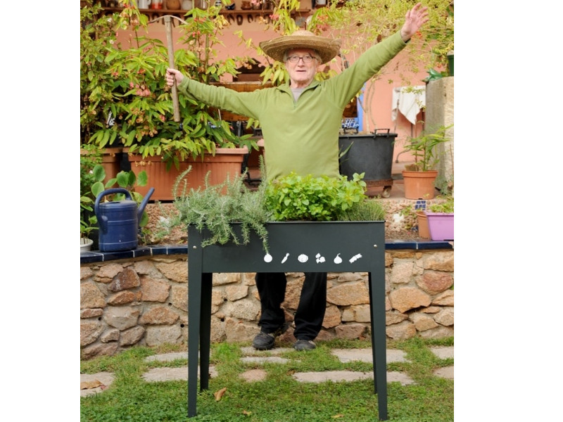 HERSTERA Garten Hochbeet URBAN anthrazit 100x40x84