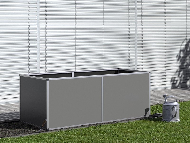 KGT Aluminium-Hochbeet 210 SILBER 77 x 205 x 91 cm