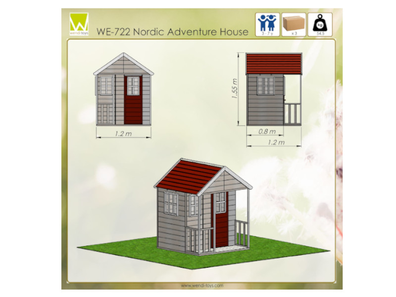 WENDI TOYS Spielhaus FUCHS 120x120x155