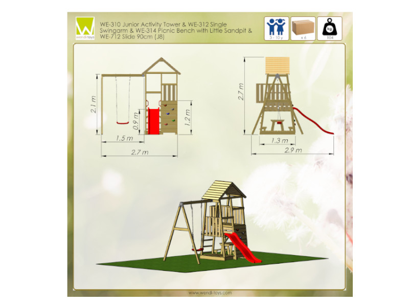 WENDI TOYS Spielturm GORILLA 270x290x270
