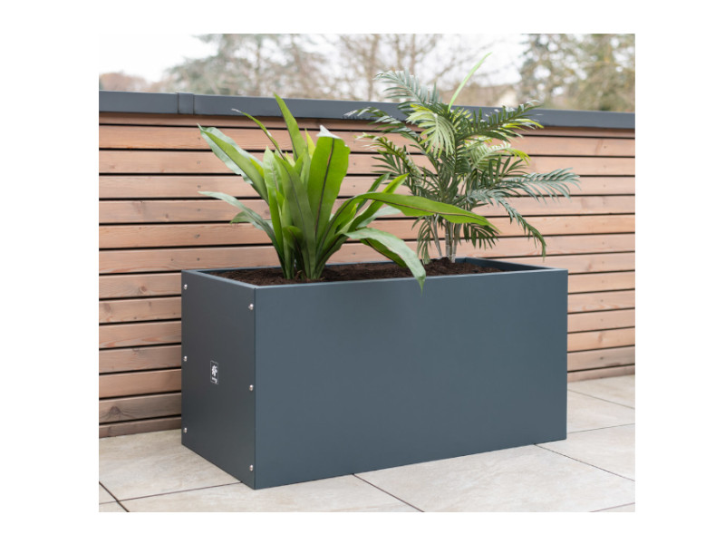 HERSTERA Pflanzgefäß Metall 100x50x50 anthrazit