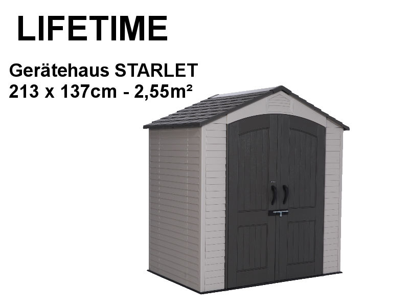 LIFETIME Gerätehaus Gartenhaus STARLET 213x137cm