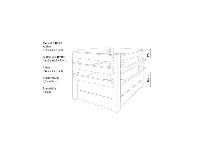 WESTMANN Premium Treppenhochbeet Lärche 120x76x64 cm natur