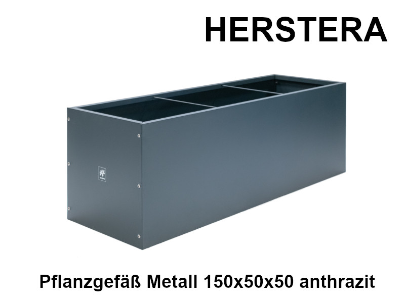 HERSTERA Pflanzgefäß Metall 150x50x50 anthrazit