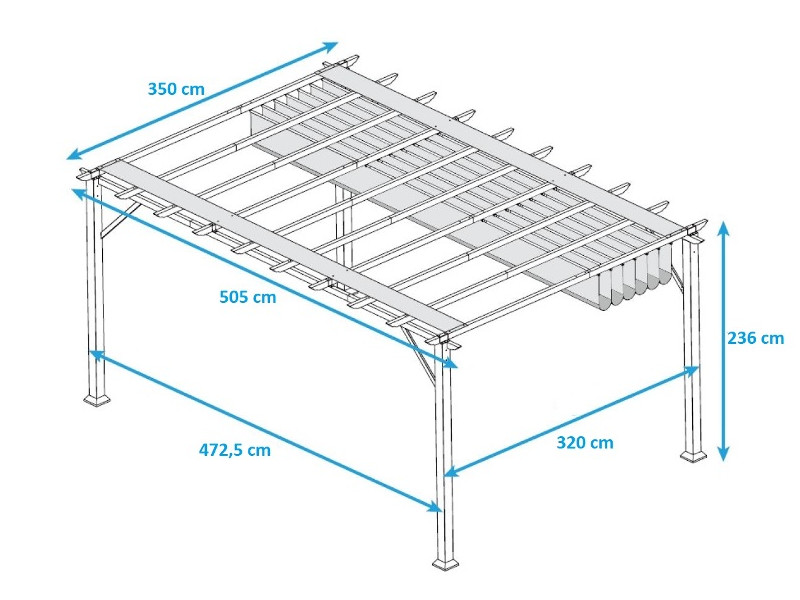 PARAGON Outdoor Pavillon FLORENZ 350x505x236 weiss