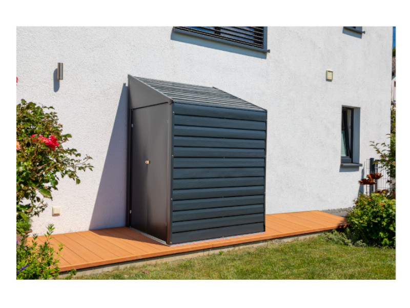 SPACEMAKER Anlehngerätehaus aus Metall "4x7" 124x203x208 grau