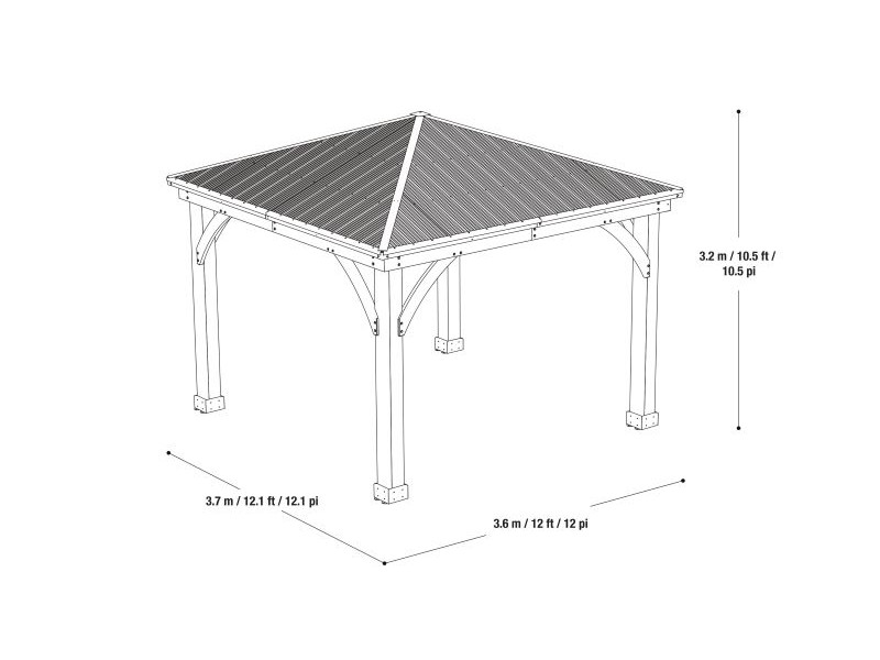 WESTMANN Holzpavillon DEVON 366x366 cm natur "12x12"