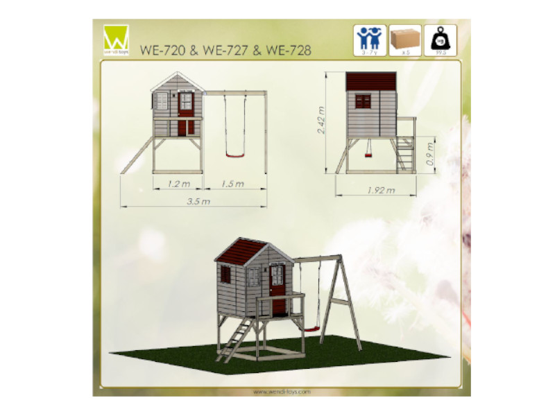 WENDI TOYS Spielhaus ZEBRA 350x192x242