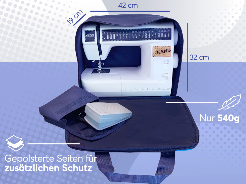 VERITAS / CARINA Nähmaschinentasche blau/türkis