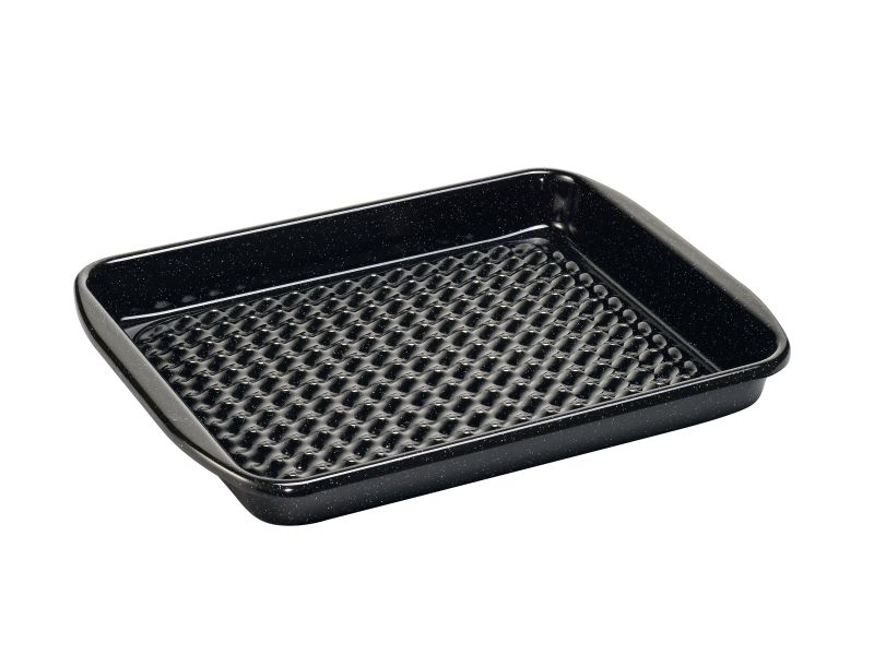 RIESS Classic Emaille Grilltasse eckig 32x42 cm SCHWARZ 0399-022