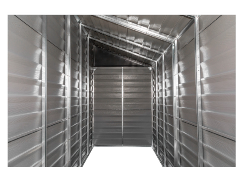 SPACEMAKER Anlehngerätehaus aus Metall "4x10" 124x295x208 grau