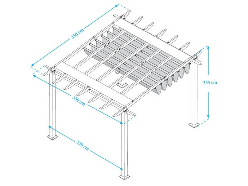 PARAGON Outdoor Pavillon FLORIDA 350x350x235 weiss