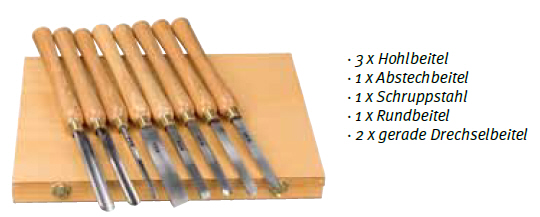 HOLZSTAR Drechseleisen - Set 8-teilig - 5931011