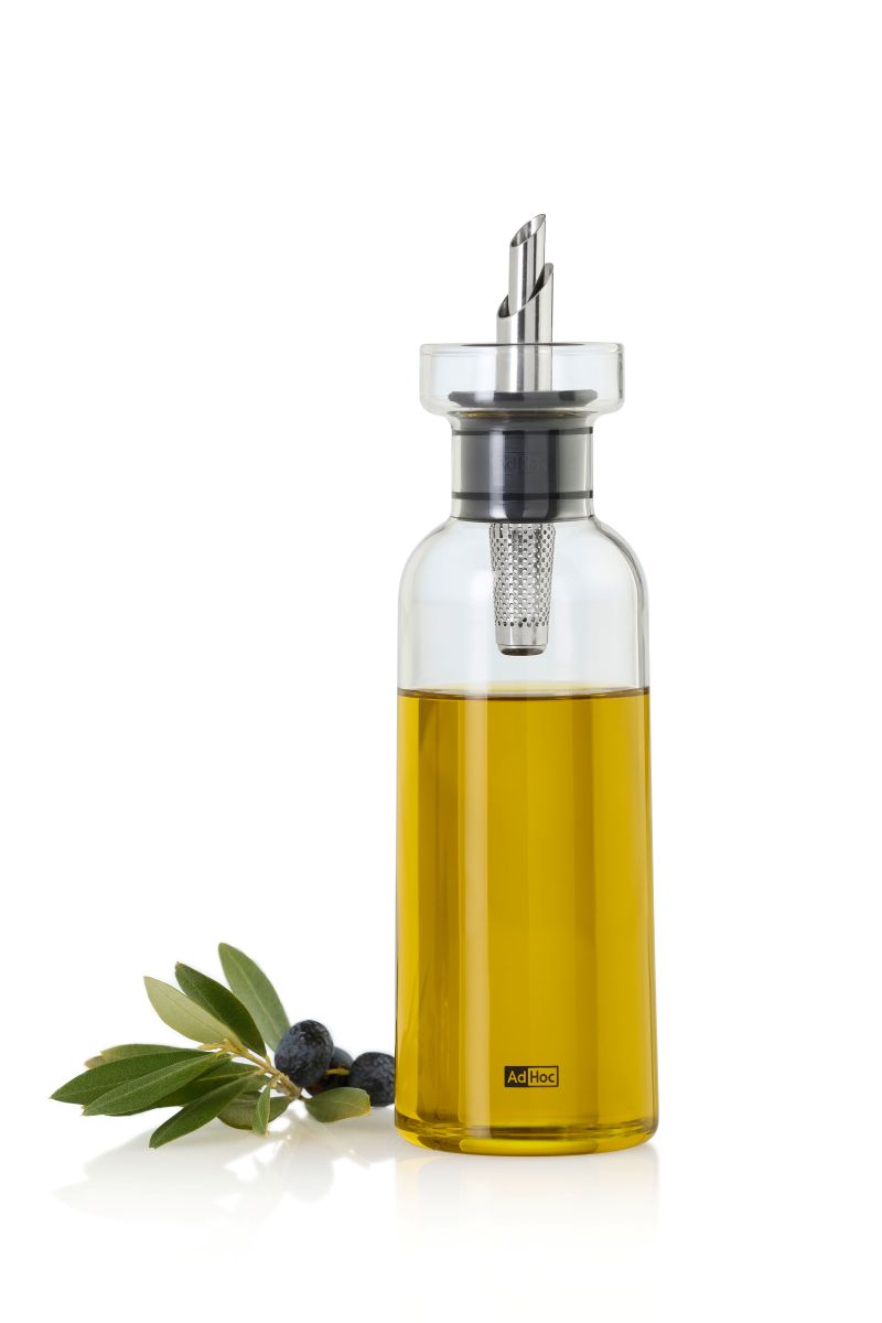 AdHoc AromaPour BZ80 Öl- & Essigspender 300 ml transparent – tropffrei mit Filter