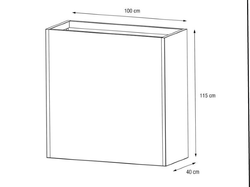 HERSTERA Pflanzgefäß Metall DIVIDER 100x40x115 anthrazit