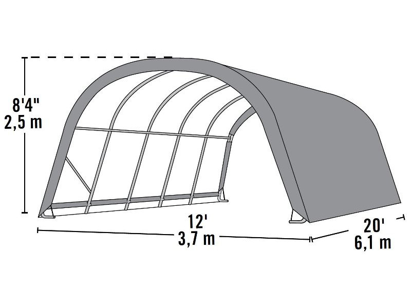 SHELTERLOGIC Weidezelt - Foliengarage 22,6m²