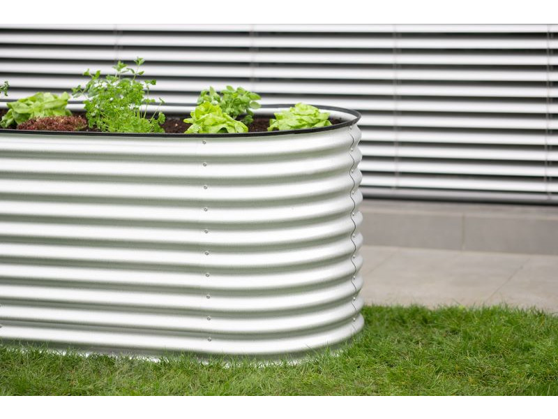 WESTMANN Hochbeet Metall Oval 160x80x82 cm silber