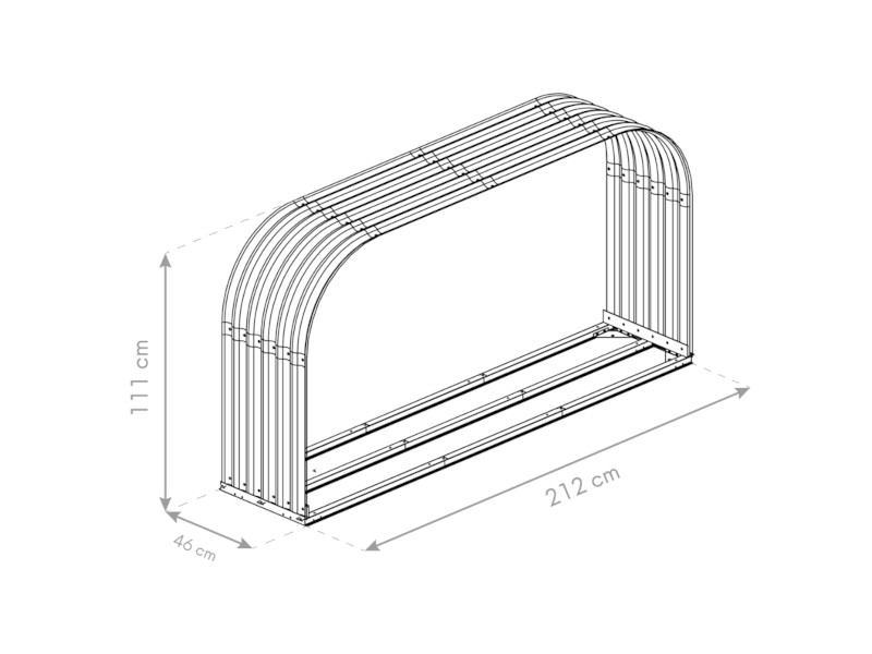 WESTMANN Kaminholzregal 212x46x111 cm anthrazit