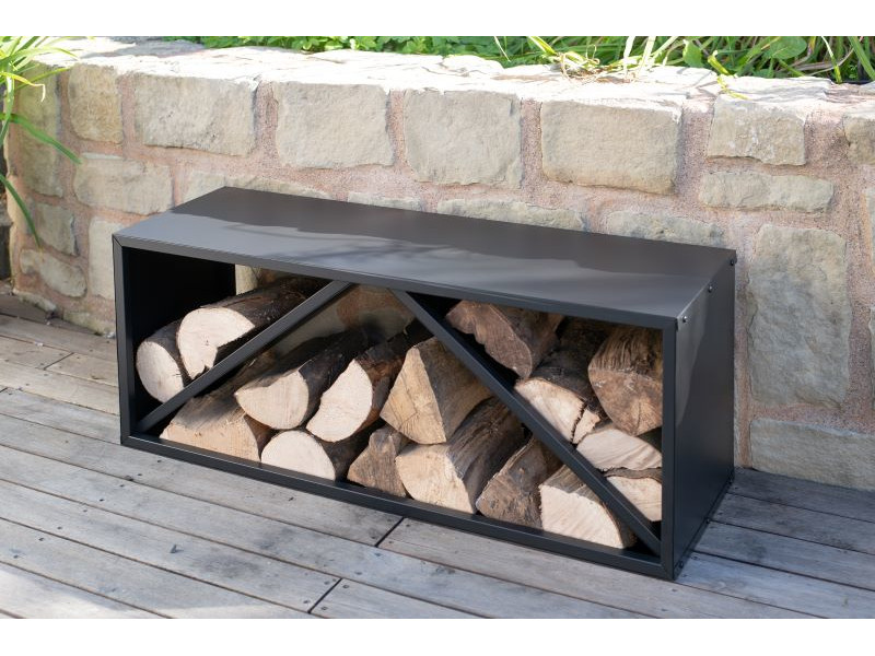 WESTMANN Kaminholzregal 104x34,5x40 cm schwarz