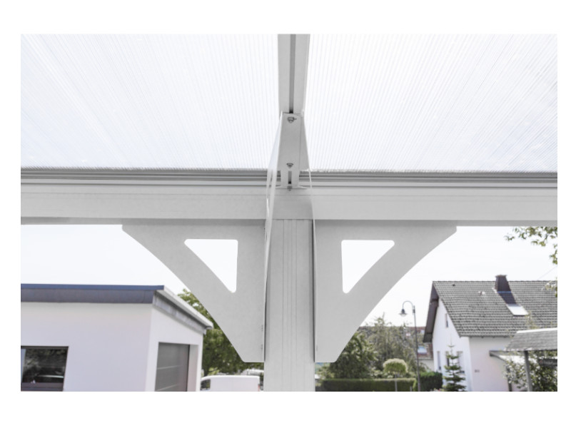 WESTMANN Flachdach Carport 305x503x232 weiss 15m²