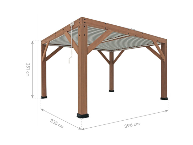 WESTMANN Outdoor Pavillon KARL mit Lamellendach 396 x 335 x 251 cm natur