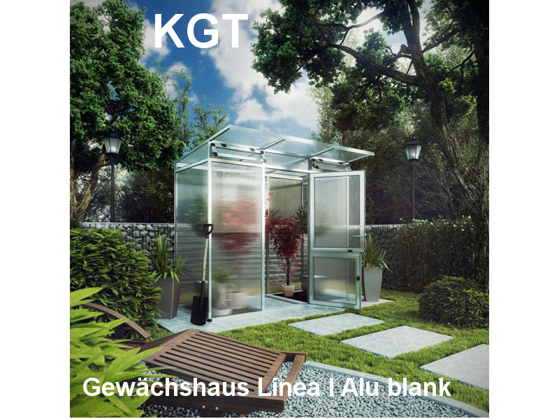 KGT Gewächshaus LINEA I Alu BLANK - 297 x 110 cm - 10mm Vergl.