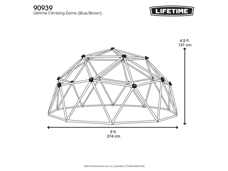 LIFETIME Klettergerüst GEODOME 274x274x137 braun/blau
