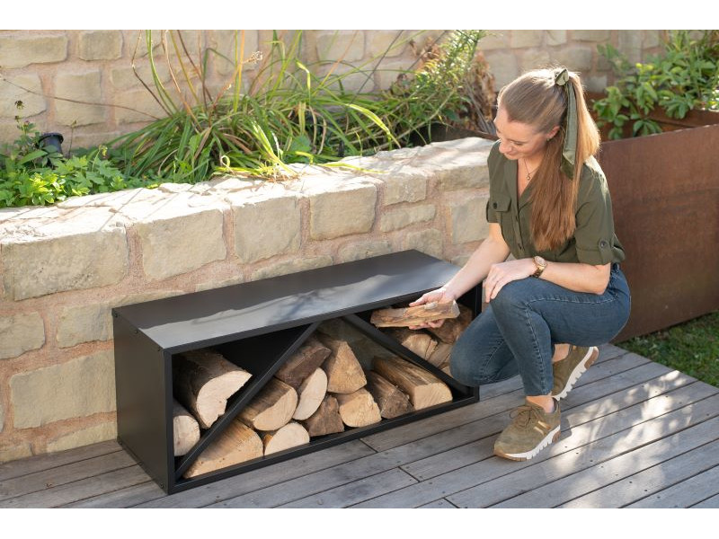 WESTMANN Kaminholzregal 104x34,5x40 cm schwarz