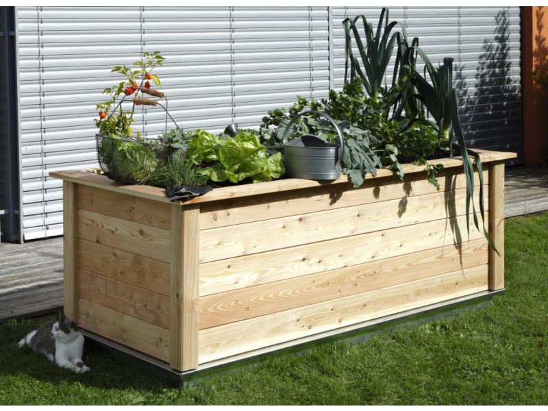 KGT Hochbeet WOODY 214 x 99 x 79 cm Lärche + Stahlfundament