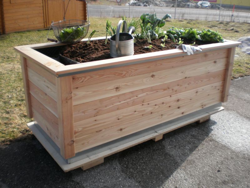 KGT Hochbeet WOODY SMALL 125 x 99 x 79 cm Lärche + Stahlfundament