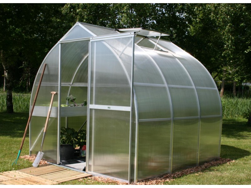 KGT Gewächshaus RHODO III Alu BLANK - 227 x 227 cm - 6mm Vergl.