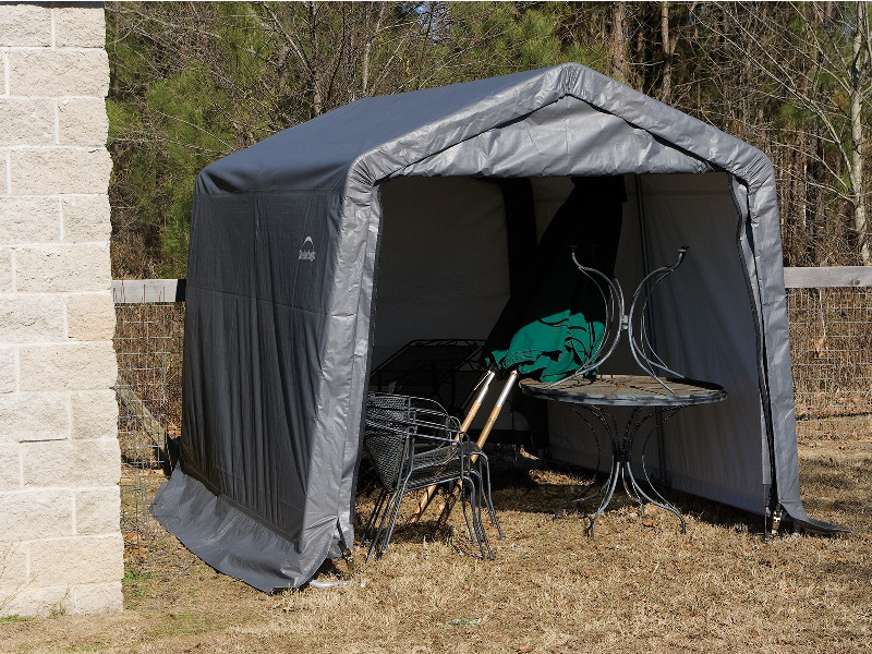 SHELTERLOGIC Gerätehaus Folienhaus in-a-BOX 9m² 300x300cm GRAU