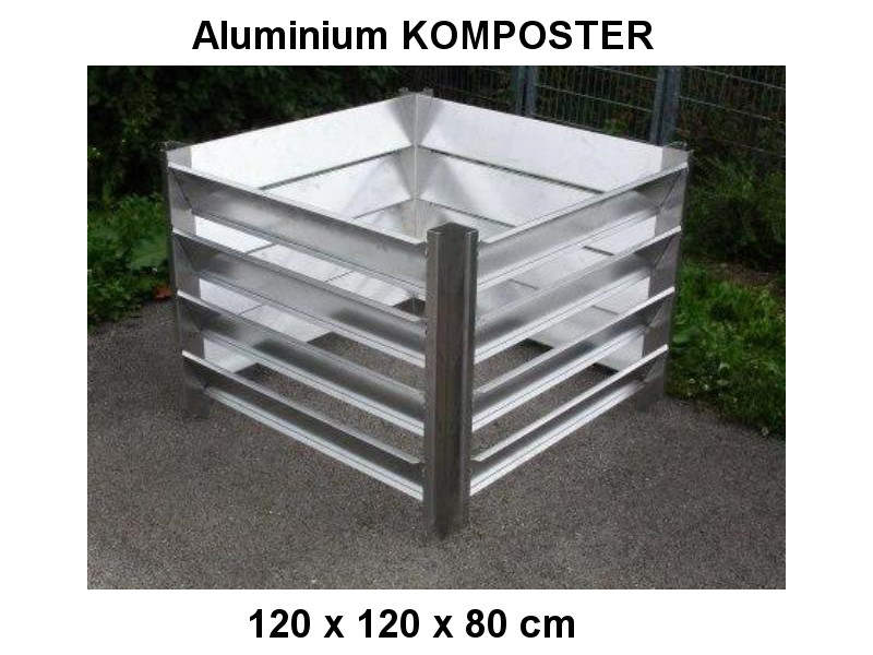 KOMPOSTER 120 x 120 x 80 aus witterungsbeständigem Aluminium, Metall