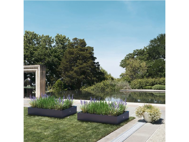 HERSTERA Pflanzgefäß Metall 150x100x25 anthrazit