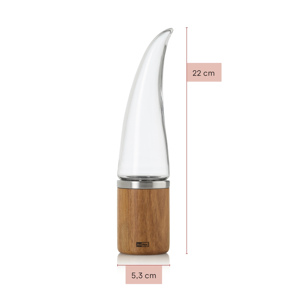 AdHoc Peperone MP233 Chilischneider mit SchneidWerk® 22 cm Glas Akazienholz Edelstahl