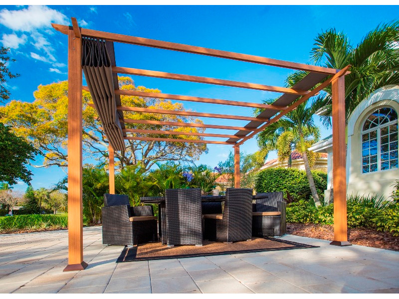 PARAGON Outdoor Pavillon FLORIDA 350x350x235 Holzoptik