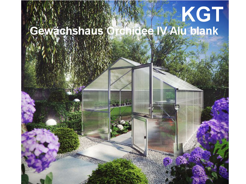 KGT Gewächshaus ORCHIDEE IV Alu BLANK - 297 x 429 cm - 10mm Vergl.