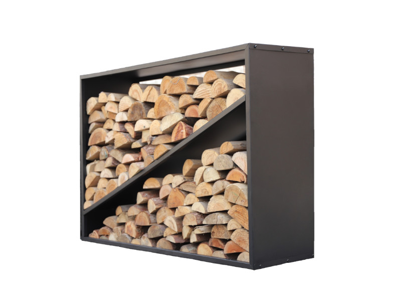 WESTMANN Kaminholzregal 115x35x80 cm schwarz
