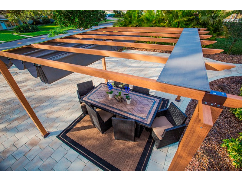 PARAGON Outdoor Pavillon FLORIDA 350x350x235 Holzoptik