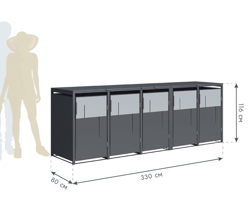 WESTMANN Mülltonnenbox 5er Tonus 5
