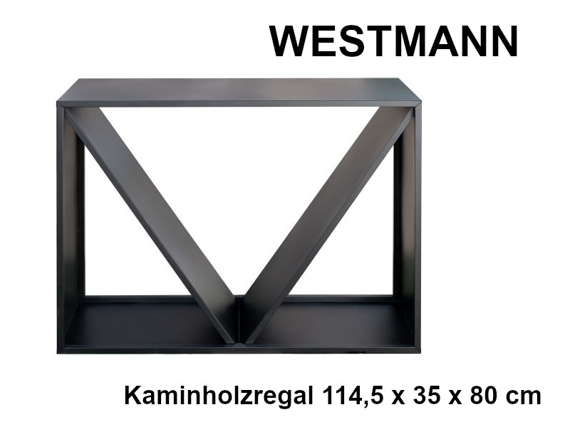 WESTMANN Kaminholzregal 114,5x35x80 cm schwarz