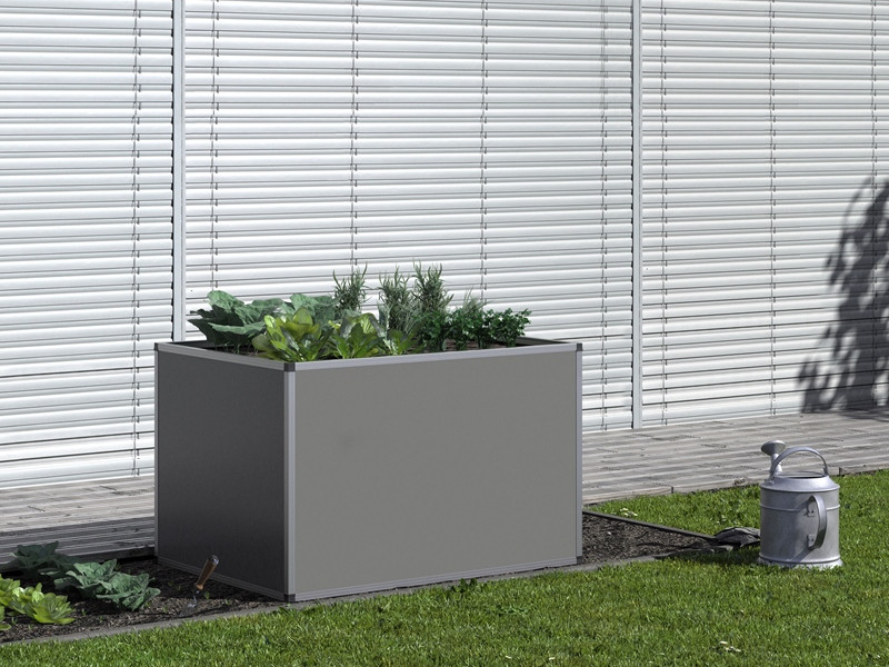 KGT Aluminium-Hochbeet 130 SILBER 77 x 121 x 91 cm