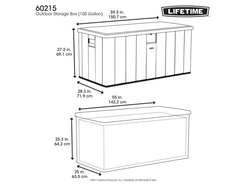 LIFETIME Kissenbox Dunkelgrau 570 L